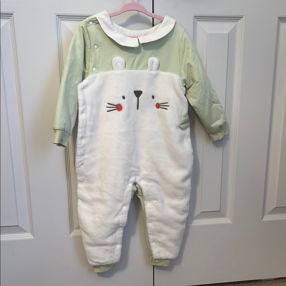 Adorable Green and White Baby Onesie